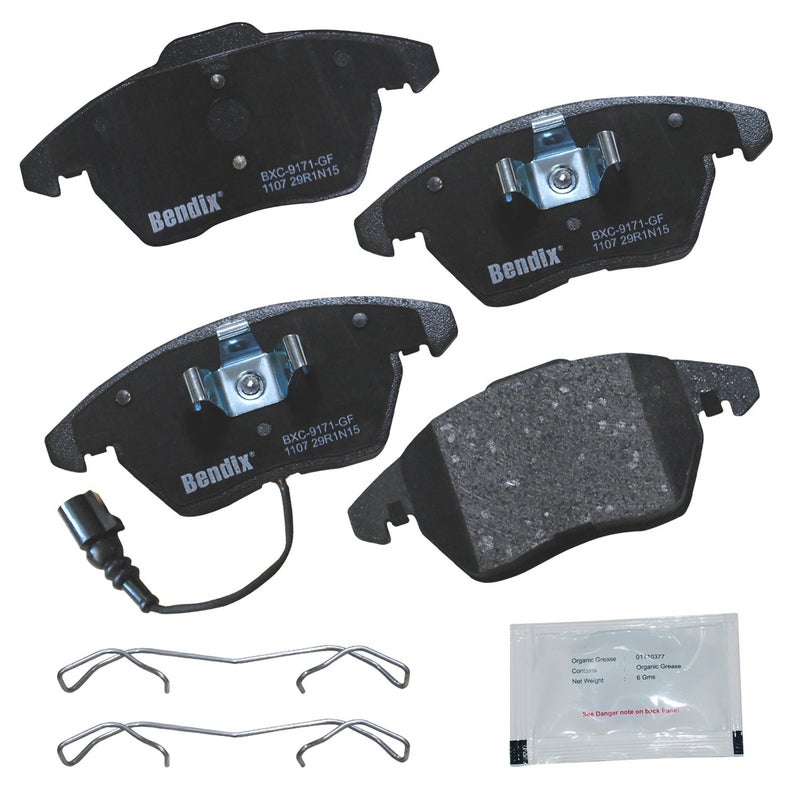 Bendix Priority1 CFC1107 Front Brake Pads for Audi A1A3QuattroS3TTPeugeot 3083008AlteaXLFreetrackIbizaLeonToledoVolks BeetleBoraCCClasicoEosGLIGolfGTIJettaPassatPoloRabbit