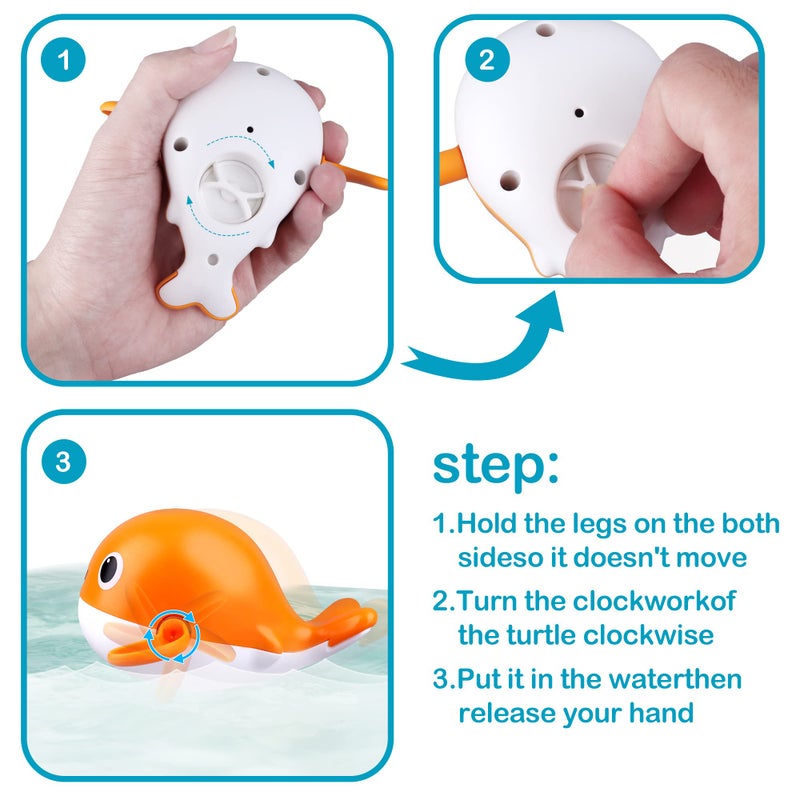 Dwi Dowellin Bath Toy for Toddlers ,Bathtub Toy with Floating Mold Free Swimming Toys and Stacking Cups,Magnetic Fishing Game for Toddles and Babies - Image 4