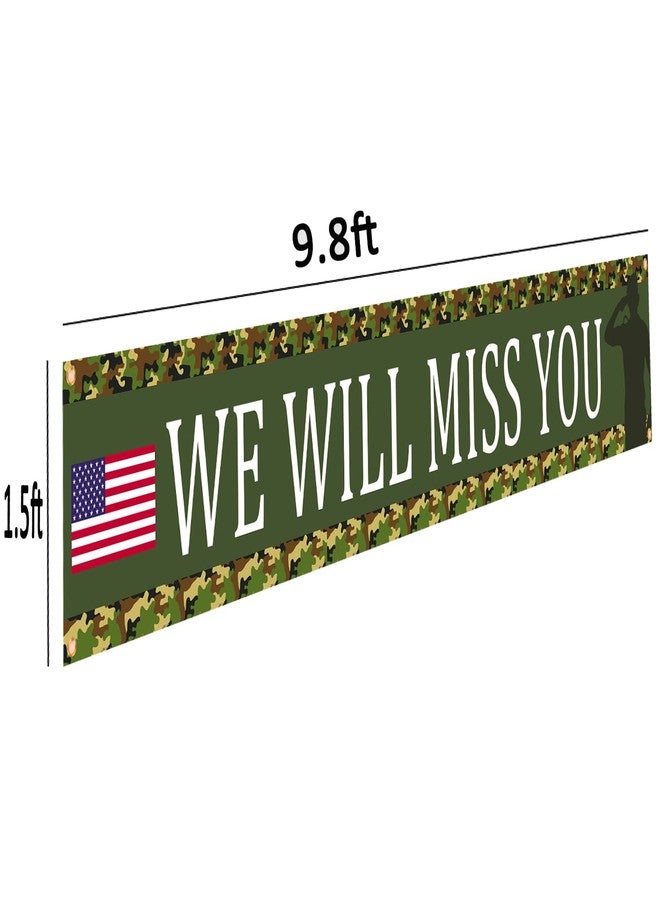 DodelyGz American Flag Ptriotic Soldier We Will Miss You Backdrop Banner,Military Retirement Party Decoration Join the ARMY Party Supplies - Image 3