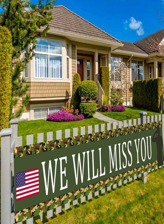 DodelyGz American Flag Ptriotic Soldier We Will Miss You Backdrop Banner,Military Retirement Party Decoration Join the ARMY Party Supplies - Image 2
