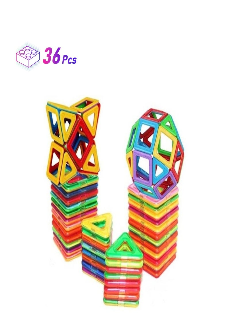 36-Piece Educational Magnetic Colorful Tiles Set  - Image 1