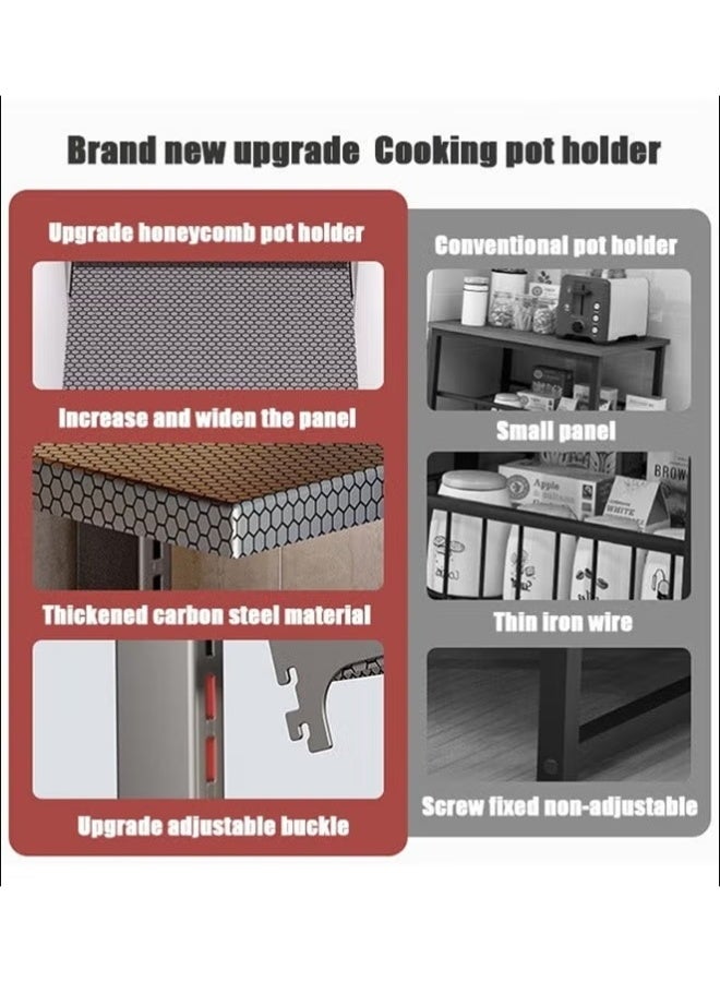 BLOOMING TIME 5‑Tier Adjustable Under‑Sink Kitchen Storage Rack with Honeycomb Anti‑Slip Metal Shelves – Black Rust‑Proof Organizer for Cabinet, Countertop or Sink Area - Image 3