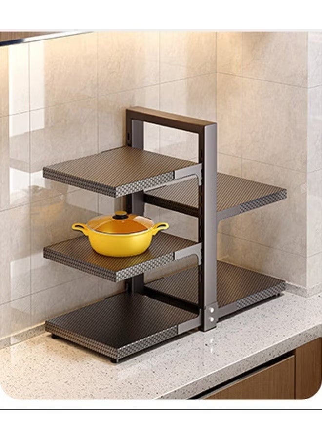 BLOOMING TIME 5‑Tier Adjustable Under‑Sink Kitchen Storage Rack with Honeycomb Anti‑Slip Metal Shelves – Black Rust‑Proof Organizer for Cabinet, Countertop or Sink Area - Image 2