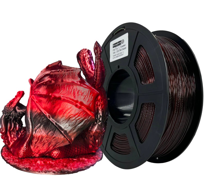 Stronghero3D PETG 3D Printer Filament 1.75 mm,Ruby Red Gradient,Multi Color Change,Accuracy +/- 0.05 mm net Weight 1 kg for Ender3 Cr10 - Image 1