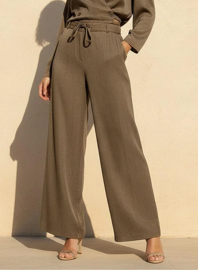 Iconic Iconic Straight Fit Textured Pants