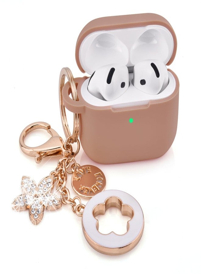 VISOOM Case for Apple Airpods 4 - VISOOM Airpods 4 Cases 2024 Cover Women Anti-Drop Silicone iPods 4 Earbuds Wireless Accessorie Charging Cases Girl Bling Keychain for Airpod iPods 4th Generation - Image 1