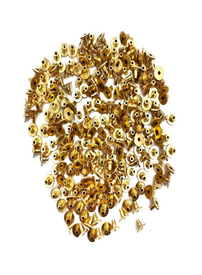 Dhruv Crafts Premium Golden Bullet Clutch Earring Back Stoppers, Earring Nuts, Post Back Closures, Metal Stoppers for Earrings – Gold Plated, Made of 100% Pure Brass (50 Pcs Approx) - Image 1