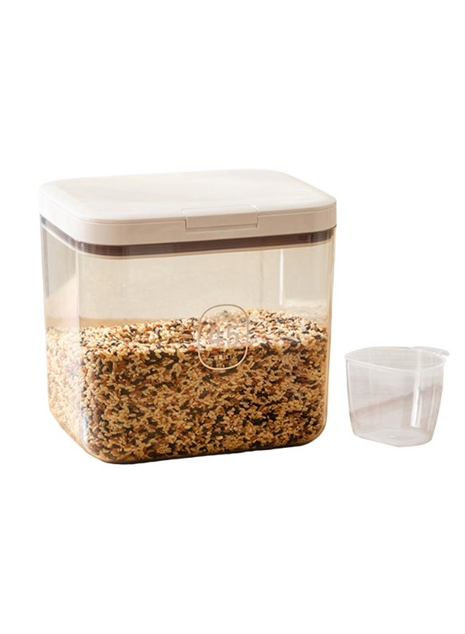 كيلا مجموعة حاويات أرز سعة 4.5 لتر مع كوب قياس وأغطية، حاوية تخزين دقيق وسكر وأرز، حاويات حبوب كبيرة محكمة الغلق لتخزين الحبوب، دلو أرز بيد واحدة للمطبخ - Image 1