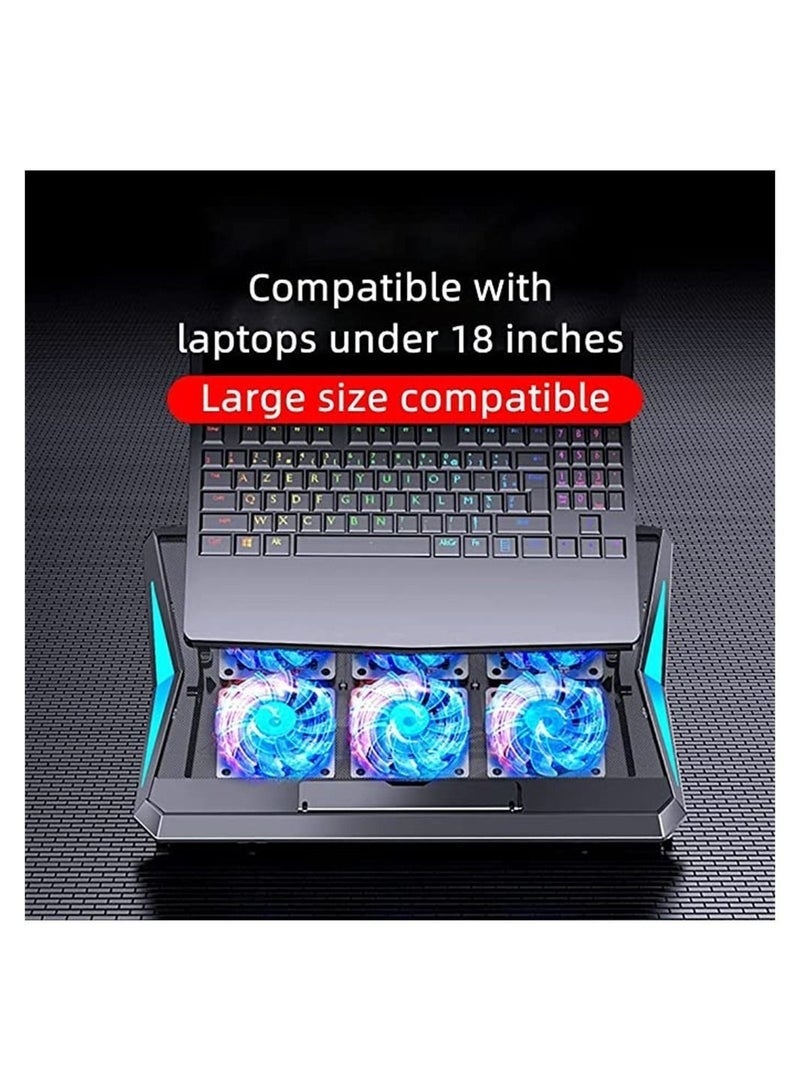 Laptop Cooling Pad Gaming Notebook Cooler for Desk Use Adjustable Wind Speed, Laptop Fan Stand 6 Adjustable Heights with 6 Quiet Fans and Phone Holder for 11 to 18 Inch Laptops - Image 4