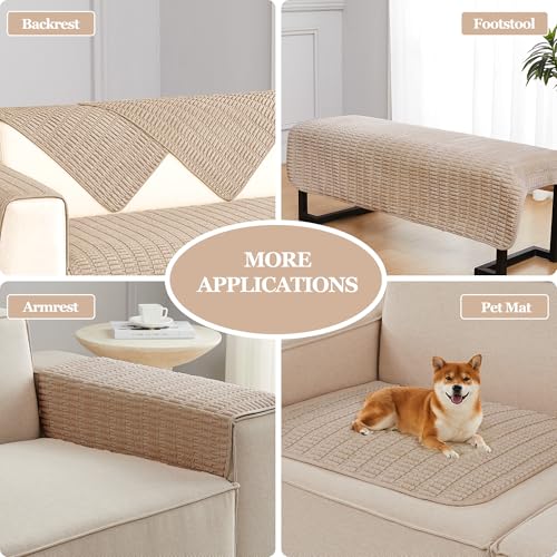 Meider Sofa Armrest Cover - Anti-Slip Couch Arm Protectors for Chair, Arm Rest Covers (Brown, 18x22x2pcs) - Image 3