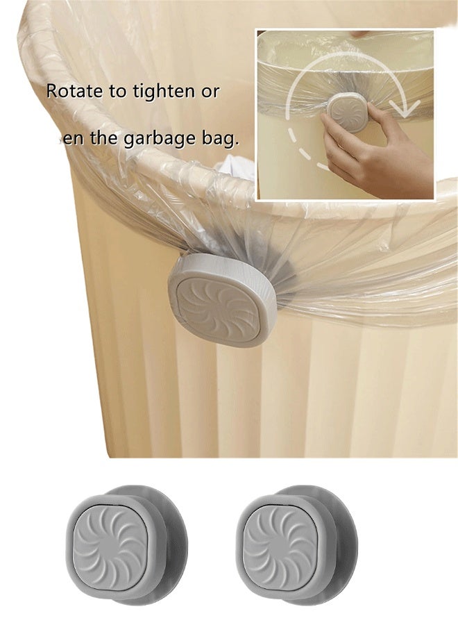 2 PCS Trash Can Bag Holder Creative Trash Bag Holder Non-Slip Rotating Tightening Clips for Gabage Can Home Office - Image 1