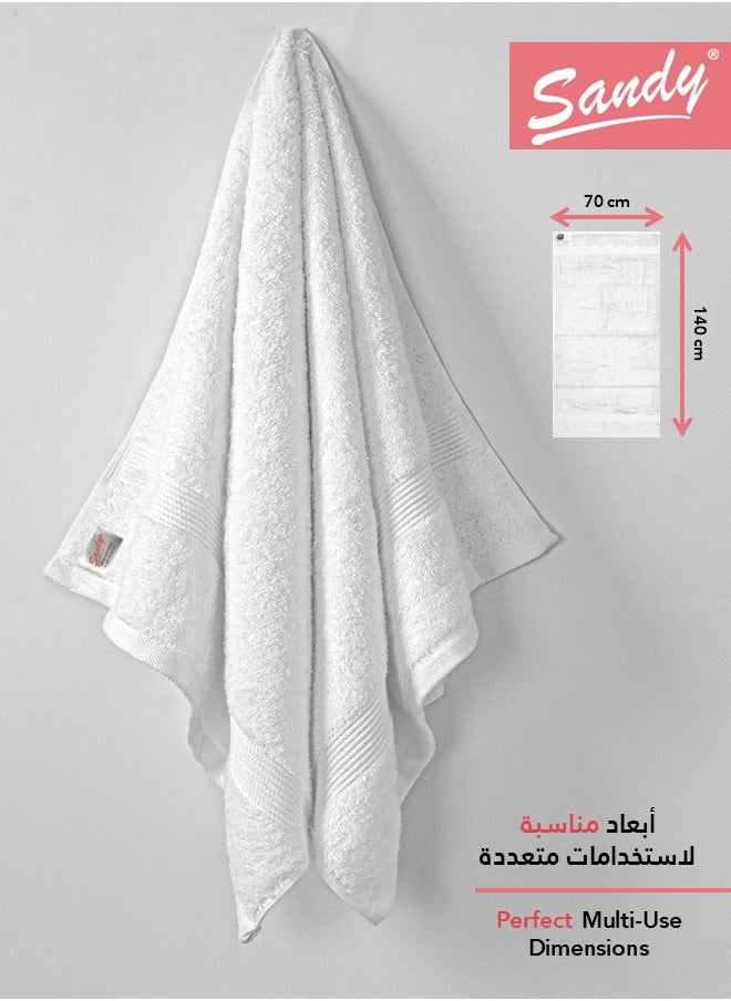 Sandy Bath Towel Set Premium Hotel Quality 100% Cotton Made in Egypt, Soft Quick Drying and Highly Absorbent (2 Pack - 70x140 cm) - White - pzsku/ZCC3120EDF03ED0536567Z/45/_/1709036721/88bbd94c-4081-4737-829b-9fa7602ae1c4