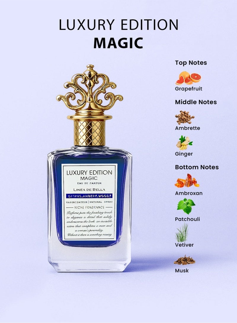 Linea De Bella Elegent Luxury Edition Magic 100ML Perfume for Men | Long Lasting Luxury Perfume for Men with Citrus & Amber Notes - Image 3