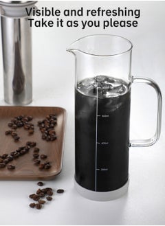 LEOKOR Glass Coffee Cold Brew Maker Jug with Tick Marks Stainless Steel Filter Ice Brewed Coffee Tea Infuser Pot with Handle 800ML  - Image 5