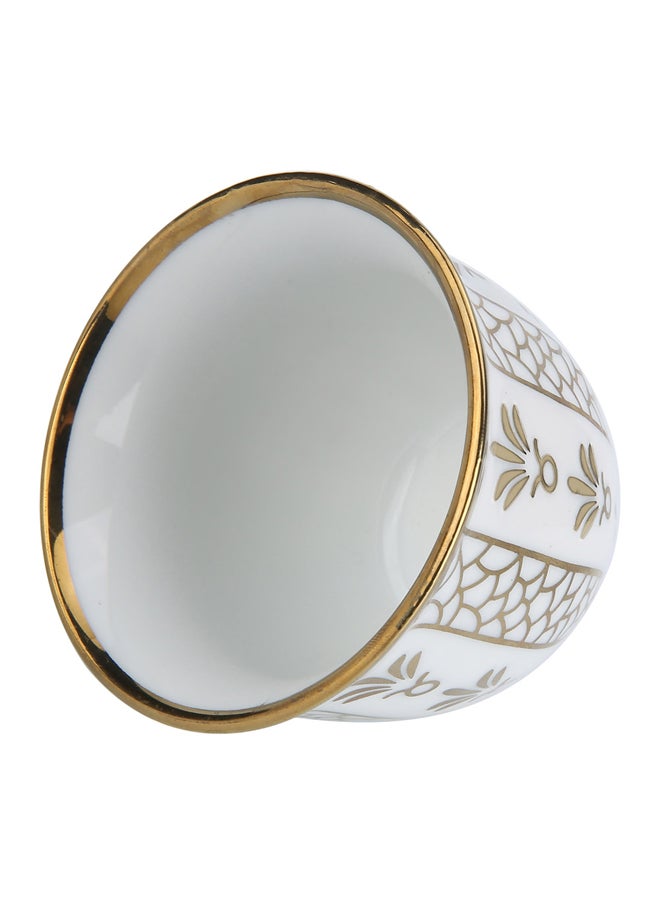 AL SANIDI Plastic Arabic coffee cup Arabic coffee mug White*Gold Set 6 pcs capacity 10 ml  - Image 4