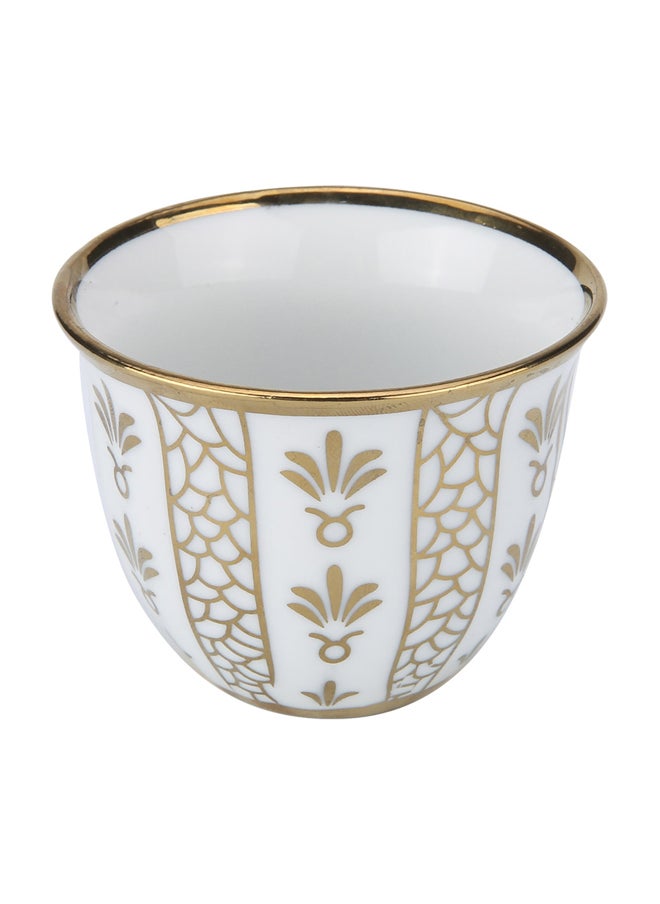 AL SANIDI Plastic Arabic coffee cup Arabic coffee mug White*Gold Set 6 pcs capacity 10 ml  - Image 2