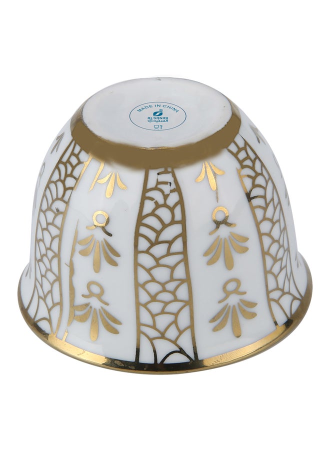 AL SANIDI Plastic Arabic coffee cup Arabic coffee mug White*Gold Set 6 pcs capacity 10 ml  - Image 3