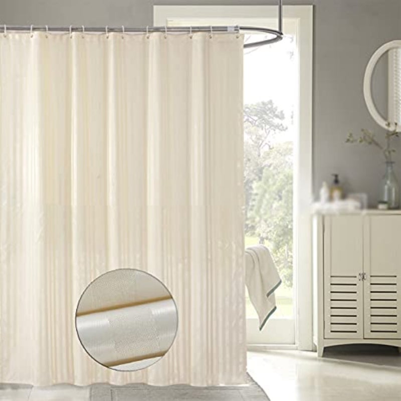 baihuoDEARARTBath Shower Curtain Liner For Bathroom, 180cm × 180cm Fabric Cloth Shower Curtains With Grommet and Hooks, 100% Waterproof Machine Washable Easy Clean Easy Clear - Image 1