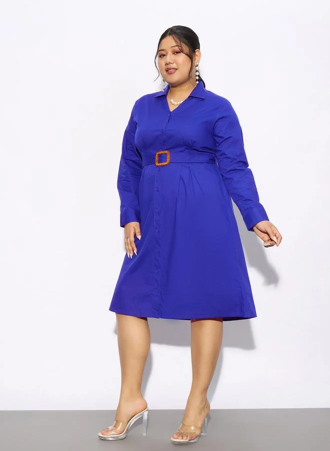 SASSAFRAS Belted A-Line Dress