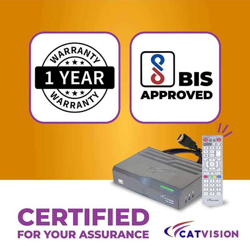 CTVISON Catvision DD FreeDish DTH Non WiFi | 115+ Free TV Channels | HDMI+AV Cable | Standard Remote | BIS Approved | MPEG4 HD | Standard Installation Required - Image 4