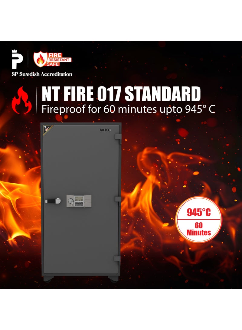 RIGID Fire Resistant Steel Safe with Digital & Key Lock, 300Kg  - Image 2