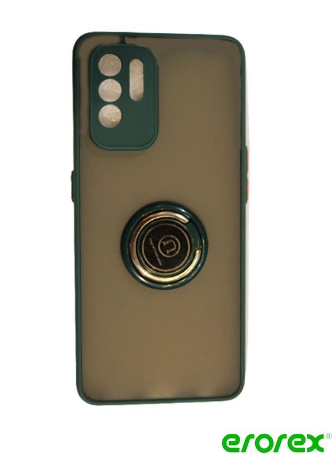 إيروريكس غطاء حماية لهاتف Reno 6Z مع حامل حلقي مغناطيسي أخضر