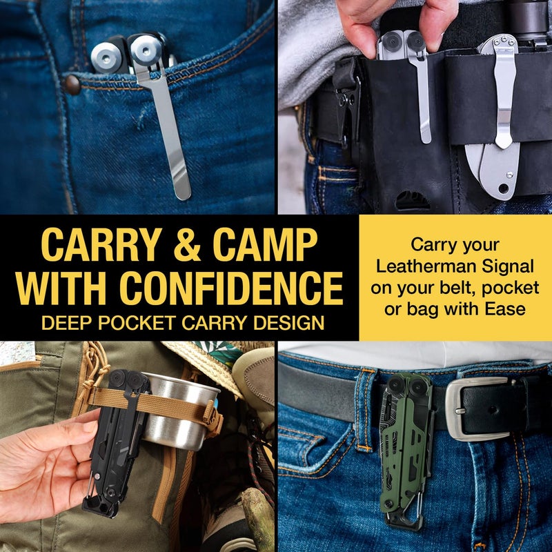 Samorillo [2-Pack] Stainless Steel Pocket Clip - Perfect Fit For Leatherman Signal Multi-Tool - 1 Black + 1 Silver/Metal - Add Or Replace Broken Belt Clip in Seconds - Screwdriver Included For Easy Installation - Image 3