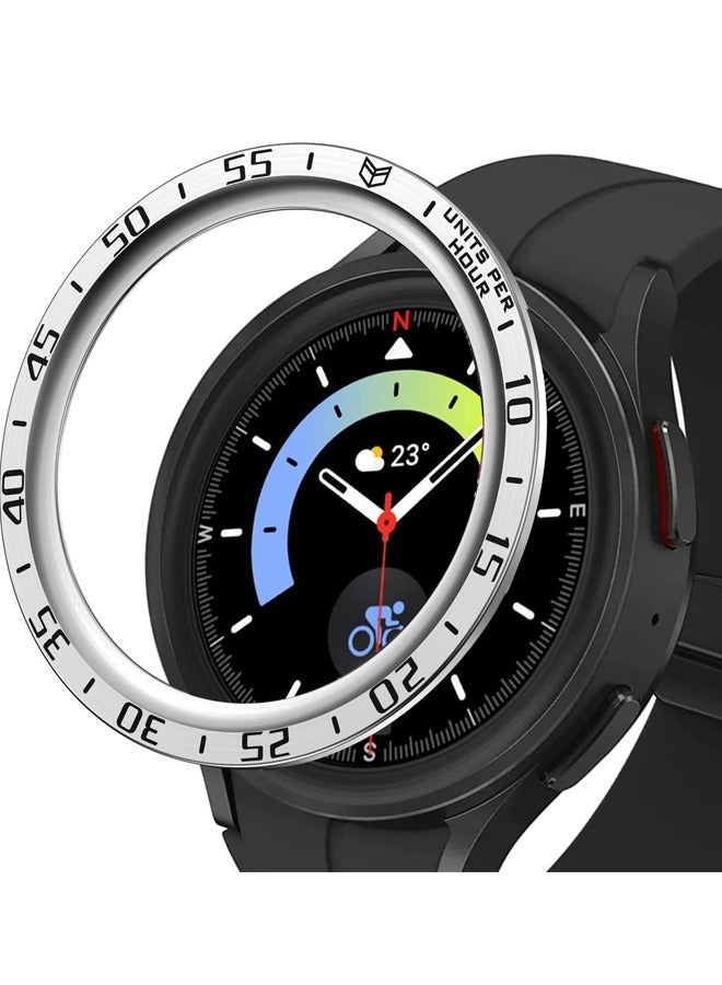 Excefore Bezel Loop Compatible for Samsung Watch 5 Pro Bezel Ring, Stainless Steel Anti Scratch Adhesive Frame Lightweight Watch Bezel Cover for Galaxy Watch 5 Pro 45mm  - Image 1