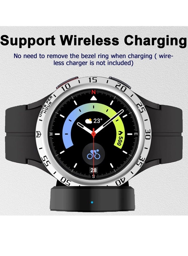 Excefore Bezel Loop Compatible for Samsung Watch 5 Pro Bezel Ring, Stainless Steel Anti Scratch Adhesive Frame Lightweight Watch Bezel Cover for Galaxy Watch 5 Pro 45mm  - Image 5