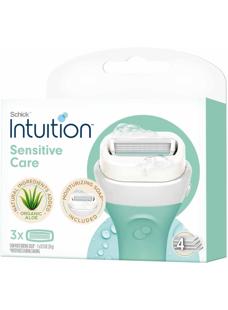 شيك خراطيش إعادة تعبئة شفرات الحلاقة للعناية الحساسة من إنتويشن، 3 قطع - Image 1