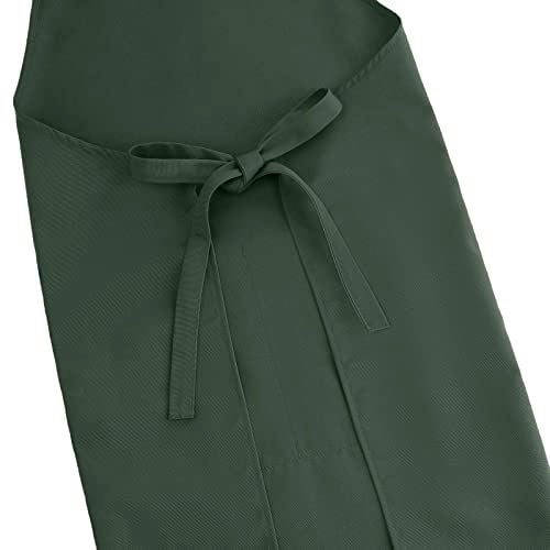 LOYGLIF Apron for Men Women with Adjustable Straps and Large Pockets, Canvas Cotton Cooking Kitchen Chef Bib Aprons Waterproof Green - Image 5