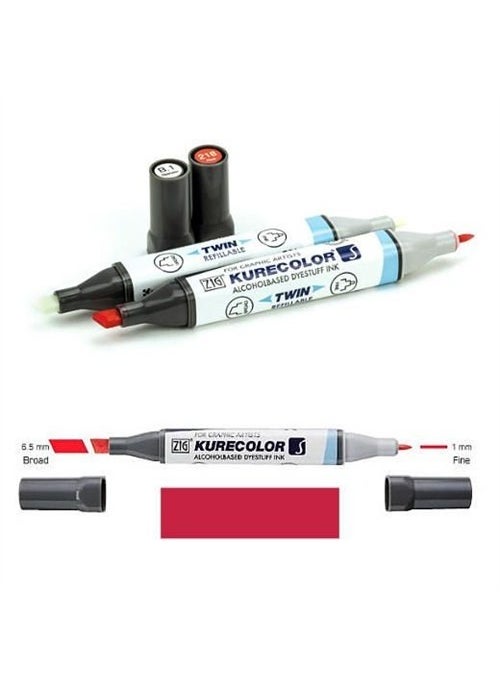 Zig Kurecolor Twin S Graphics and Architectural Project Drawing Pencil Carmine Red 