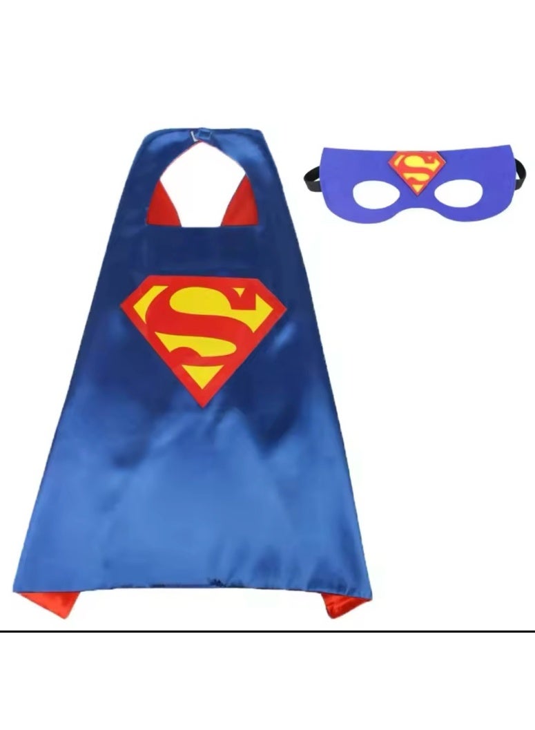 Superhero Costume Capes and Masks for Kids Boys Girls 3-10 Years Cosplay Double Side Capes Best Superhero Toys and Kids Gifts 70cm*70cm