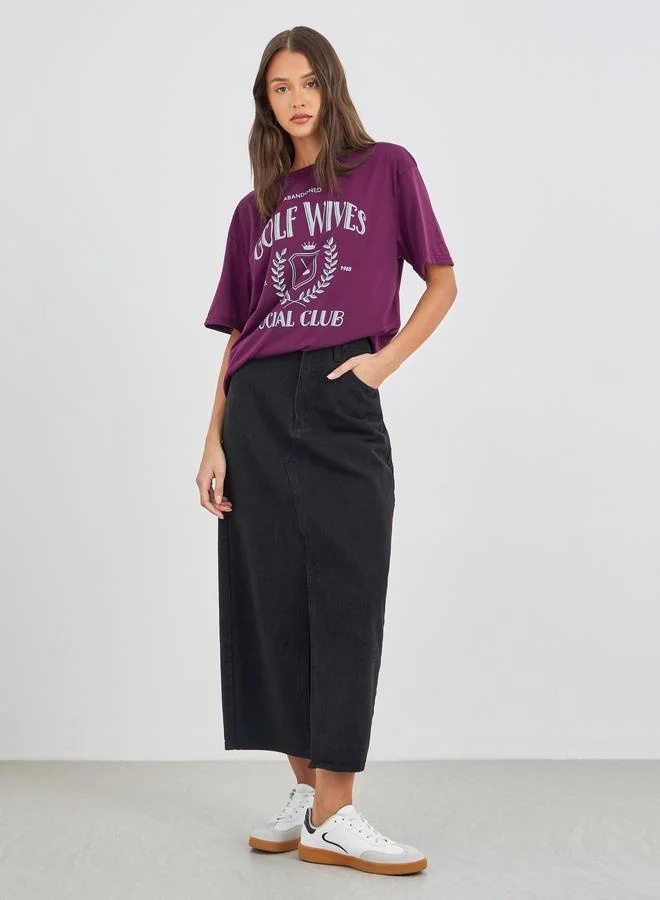 ستايلي Styli Graphic Print Short Sleeve Oversized T-Shirt