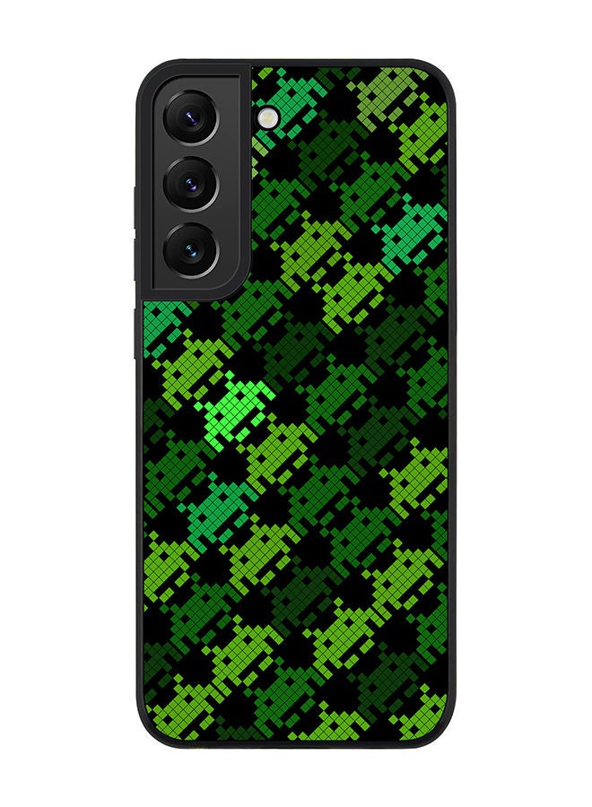 Stylizedd Rugged Black edge case for Samsung Galaxy S21 5G Slim fit Soft Case Flexible Rubber Edges Anti Drop TPU Gel Thin Cover - Invader Matrix - Image 1