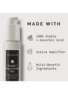 NATURIUM Vitamin C Super Serum Plus Retinol Hyaluronic Acid Niacinamide & Salicylic Acid Smoothing & Brightening Facial Care 1.0 Oz  - Image 4