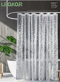 LEOKOR Pebbles Clear Shower Curtain Liner Lightweight Plastic Bathroom Shower Showroom Inner Curtain with Rustproof Grommets  - Image 1