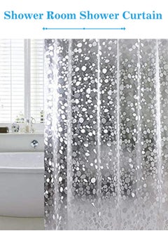LEOKOR Pebbles Clear Shower Curtain Liner Lightweight Plastic Bathroom Shower Showroom Inner Curtain with Rustproof Grommets  - Image 2