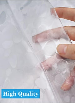 LEOKOR Pebbles Clear Shower Curtain Liner Lightweight Plastic Bathroom Shower Showroom Inner Curtain with Rustproof Grommets  - Image 5