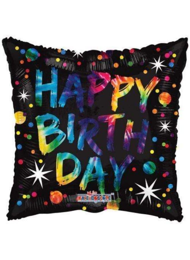 Happy Birthday Colorful Tie-Dye 18″ Foil Balloon