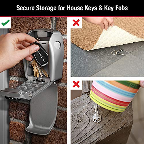Master Lock Heavy Duty Wall Mount Key Lock Box, Outdoor Wall Mounted Lock Box for House Keys, Key Safe with Combination Lock, 5 Key Capackity, 5415EC - Image 4