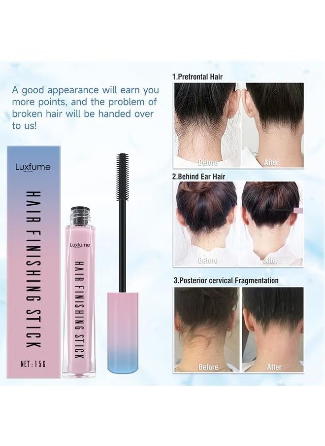 Luxfume Hair Finishing Stick, Broken Hair Finishing Cream Hair Styling Wax Stick, Hair Mascara Styling Gel Refreshing Not Greasy Fixing Bangs Stereotypes Cream For Girls Women  - Image 2