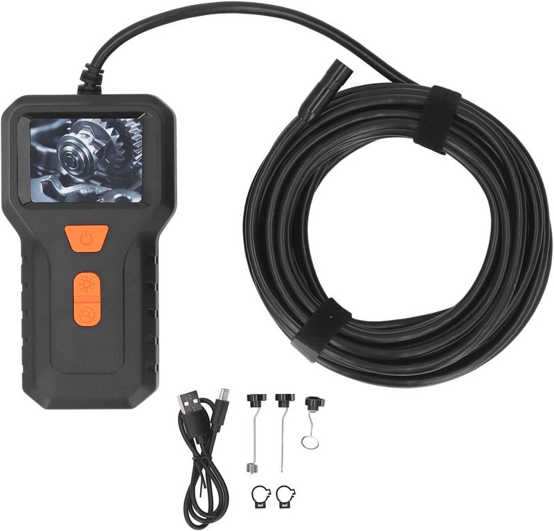 Industrial Inspection Camera with 5 Meters Flexible Copper Core Cable - Water Proof Digital Snake Camera, 2 Inch HD Display, 8 mm Dual Lens, 1920 x 1080 Resolution, and Adjustable - Image 1