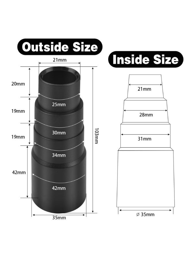 OSHIMA Vacuum Hose Adapter, 2Pcs Four-Layer Vacuum Cleaner Filter Connector Universal Shop Vac Accessories, for Cleaner Brush, Hose Adaptor Kit, 25/29/32/40mm - Image 2