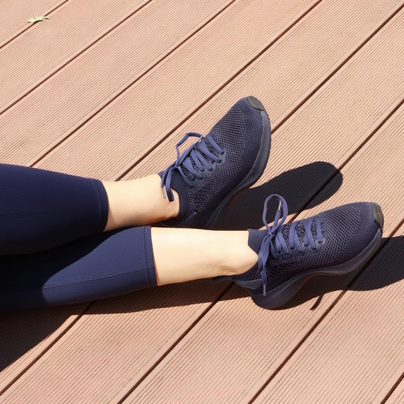 Abboos Womens Athletic Walking Shoes Sports Shoes Gym Slip On Running Lightweight Tennis Sneakers All Blue Size 8 - Image 2