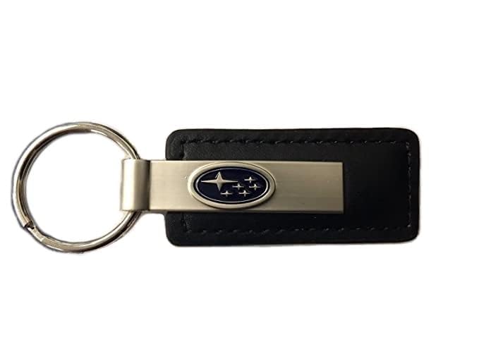 Subaru Gear Logo Leather Key Tag Keyring Key Chain Genuine - Image 2