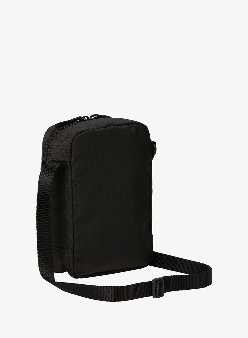 CALVIN KLEIN Textile Emblem Print Crossbody Reporter Bag - Image 3