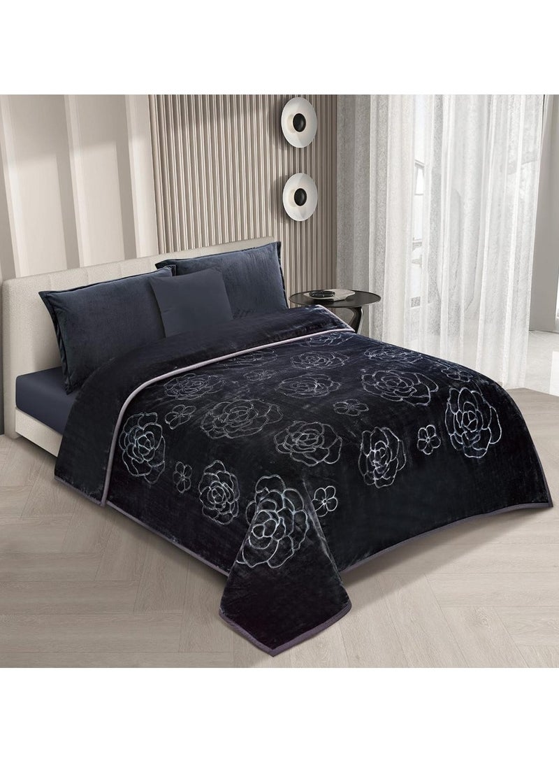 ART Two-sided blanket, weight 5 kg, engraved face, plain face with a super soft texture, king size 200*240 cm - Image 1