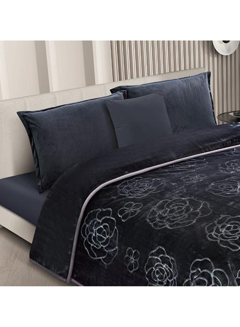 ART Two-sided blanket, weight 5 kg, engraved face, plain face with a super soft texture, king size 200*240 cm - Image 2