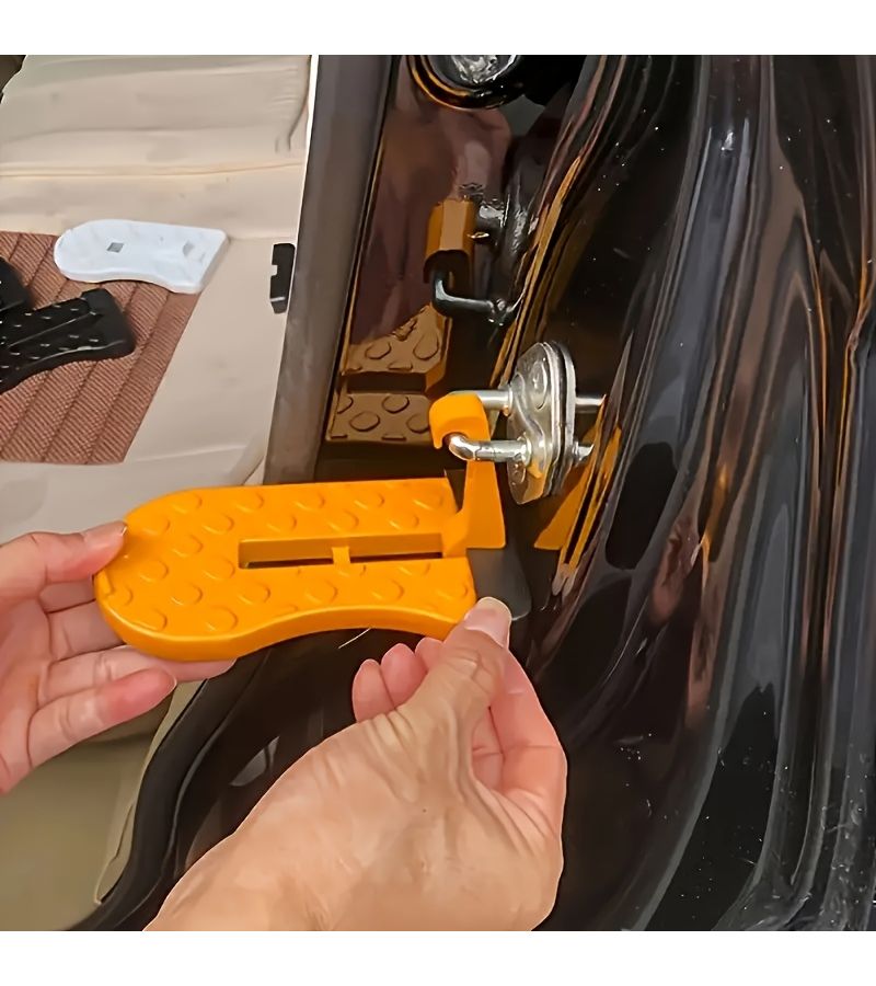 Black Foldable Car Door Pedal with Safety Hammer for Most Cars SUVs Trucks - Image 3